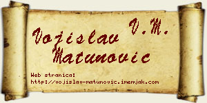 Vojislav Matunović vizit kartica
